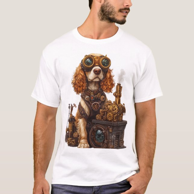Camiseta Spaniel Steampunk � Inventor de Perros Victoriano (Anverso)
