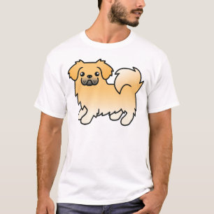 Camiseta Spaniel Tibetano Ciervo Dulce Perro de Dibujos Ani