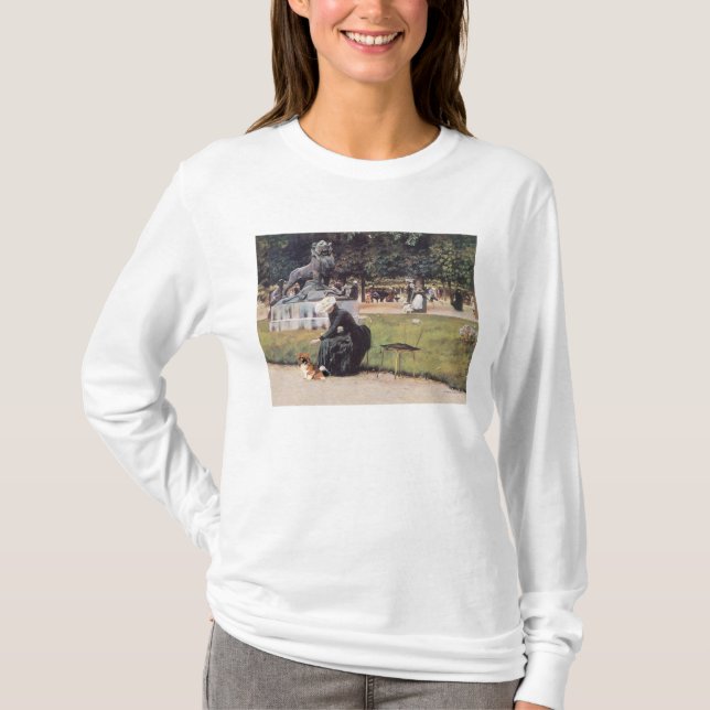 Camiseta Spaniel Tibetano en el Parque (Anverso)