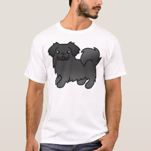 Camiseta Spaniel Tibetano Negro Perro De Dibujos Animados L