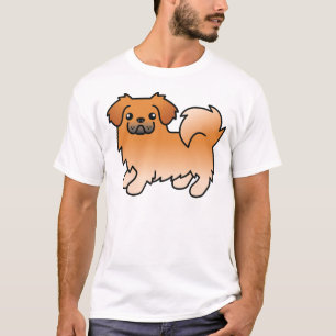Camiseta Spaniel Tibetano Rojo Perro De Dibujos Animados Li