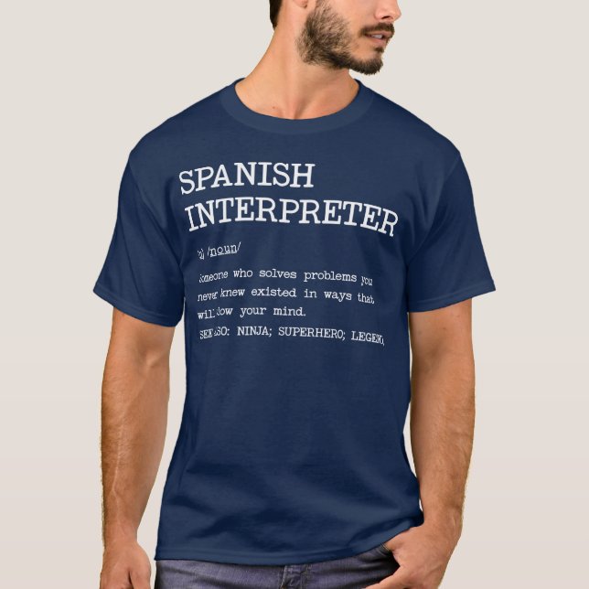 Camiseta Spanish Interpreter Definition Design 70s friends (Anverso)