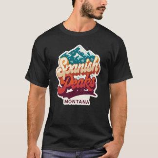 Camiseta Spanish Peaks Montana Retro 70s Black T-Shirt | Vi