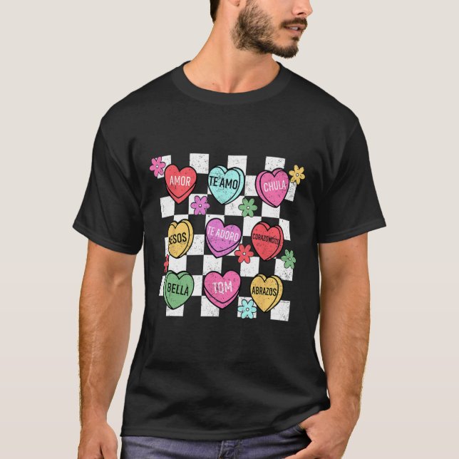 Camiseta Spanish Valentine Conversation Heart Feliz San Val (Anverso)