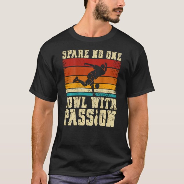 Camiseta Spare No One Bowl With Passion Backprint Bowling (Anverso)