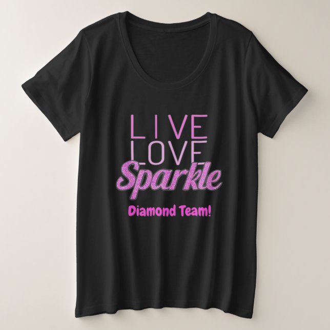 Camiseta Sparkke comillas purpurina efecto añadir texto ros (Anverso del diseño)