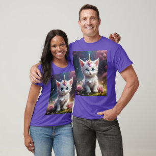 Camiseta "Sparkle Paws: El encantador Gatito Unicornio"