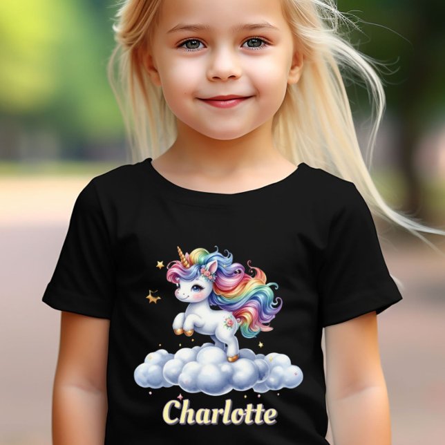 Camiseta Sparkle unicorn nombre de nube mágica negro (Subido por el creador)