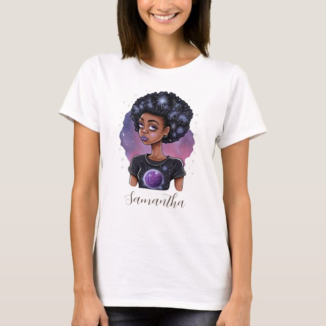 Camiseta Sparkling Elegant Afro Woman (Anverso)