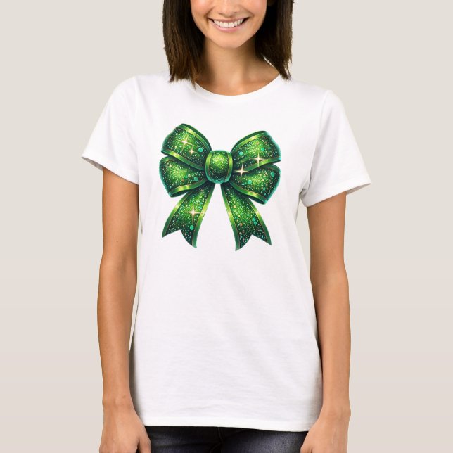 Camiseta Sparkling Green Purpurina Bow (Anverso)