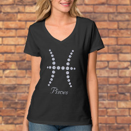 Camiseta Sparkly Diamond Pisces Symbol
