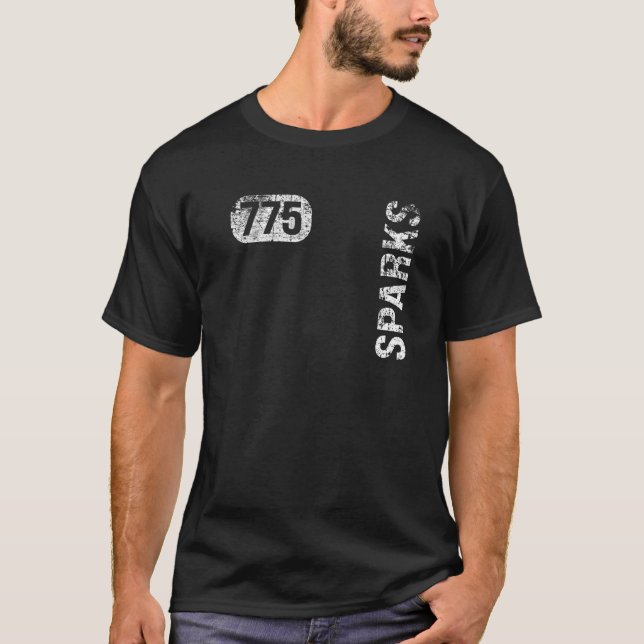 Camiseta Sparks Nevada 775 Retro de cosecha de código de ár (Anverso)