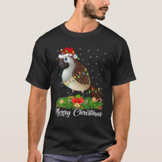 Camiseta Sparrow Bird Lover Coincide con Santa Hat Sparrow