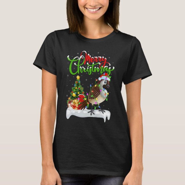 Camiseta Sparrow Bird Xmas Decoraciones Santa Sparrow Chris (Anverso)