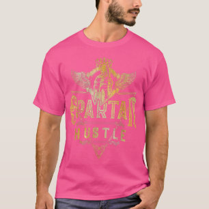 Camiseta Spartan Hustle Gold Grey Helmet Gym Sparta Gladi