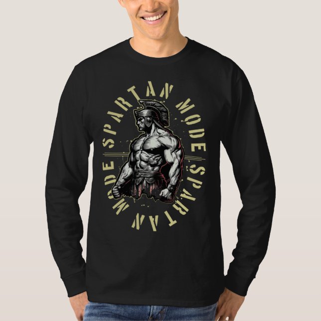 Camiseta Spartan Mode Gladiator Gym Fitness Motivation Work (Anverso)