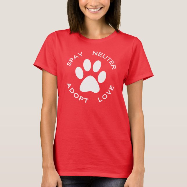 Camiseta Spay el neutro adoptan amor (Anverso)