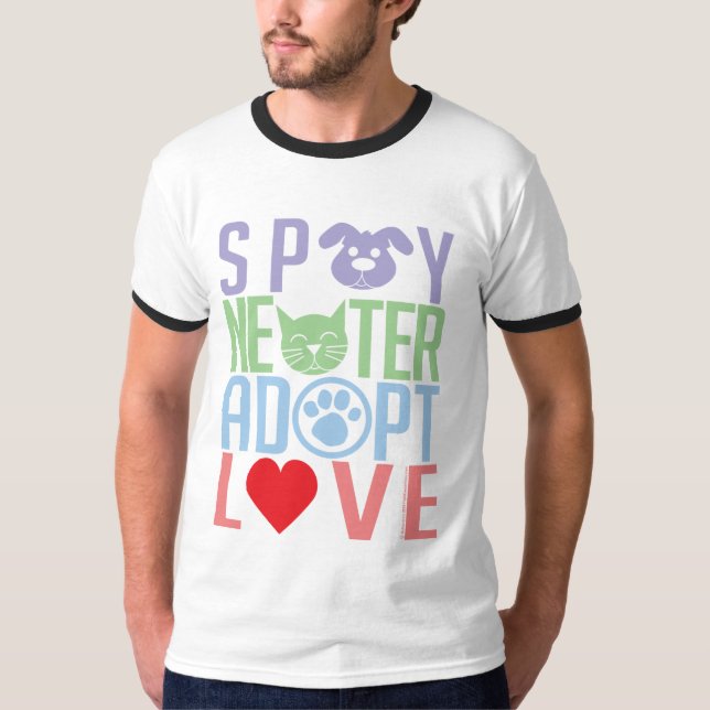 Camiseta Spay el neutro adoptan el amor 2 (Anverso)