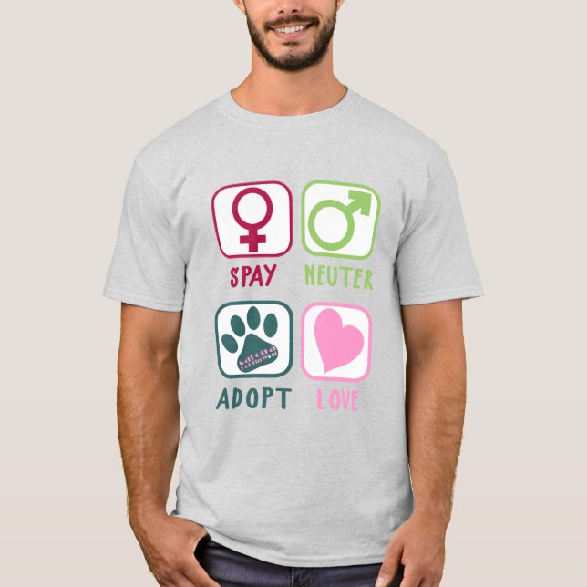Camiseta Spay Neuter Adopte el Amor (Anverso)
