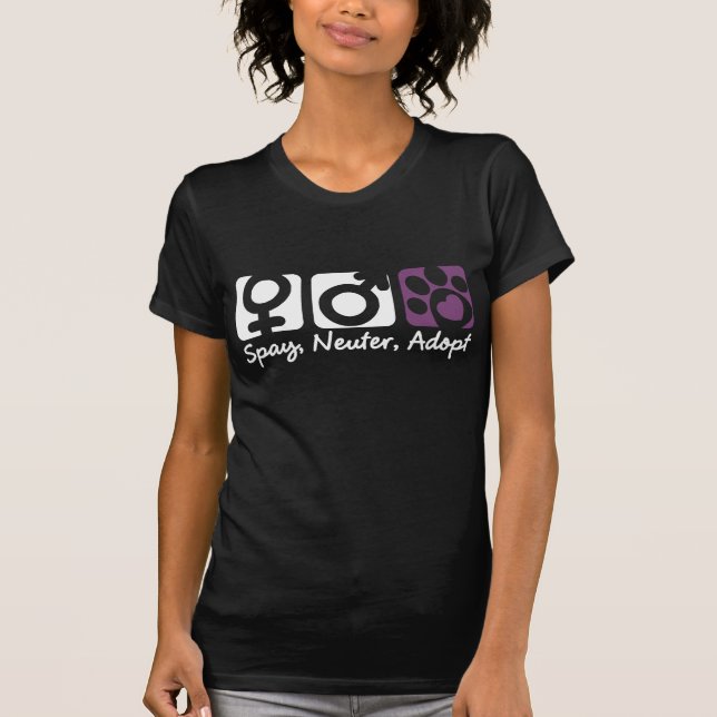 Camiseta Spay, neutralice, adopte (Anverso)
