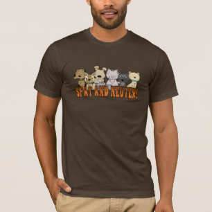 Camiseta Spay y neutralice los gatos y el dibujo animado de