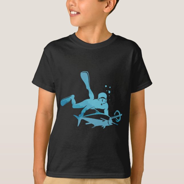 Camiseta Spearfis pescador de la pesca de la lancha de buce (Anverso)