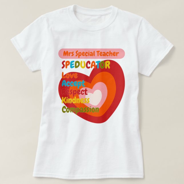 Camiseta Special Education Teacher SPED Motivational Name (Diseño del anverso)