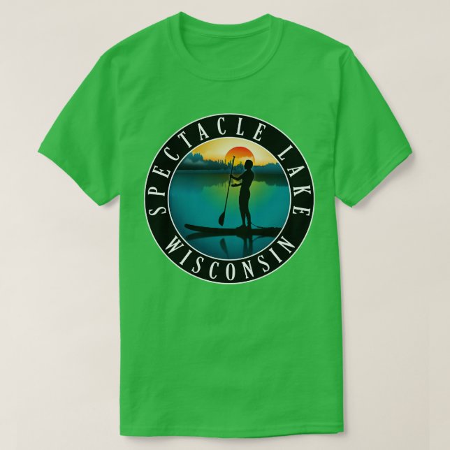 Camiseta Spectacle Lake Wisconsin Paddleboarding (Diseño del anverso)