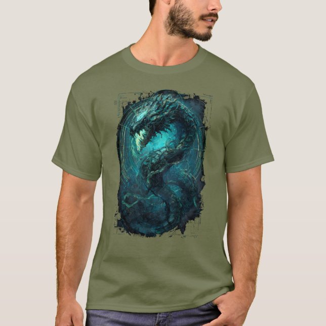 Camiseta Spectral Coil Cyberpunk Serpent Dark Art T-Shirt (Anverso)