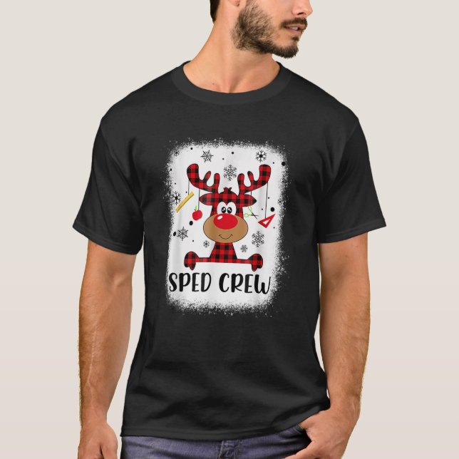 Camiseta Sped Crew Buffalo Reindeer Santa Hat Christm (Anverso)