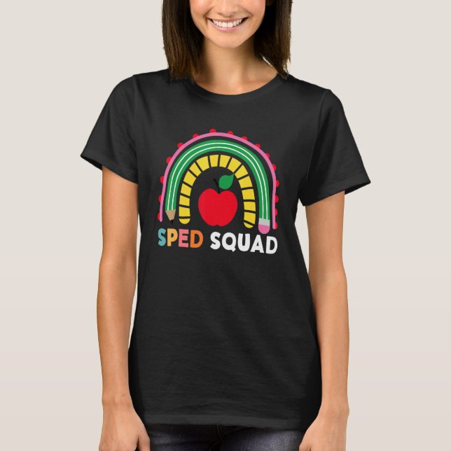 Camiseta Sped Crew Rainbow Special Education Teacher Back T (Anverso)