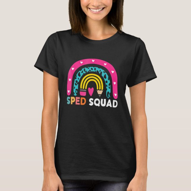 Camiseta Sped Crew Rainbow Special Education Teacher Back T (Anverso)