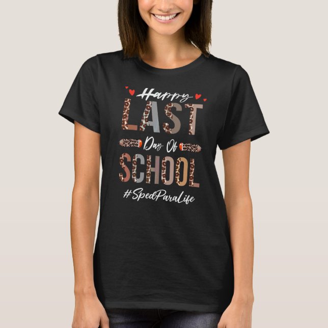 Camiseta Sped Para Feliz El Último Día De La Escuela Leopar (Anverso)