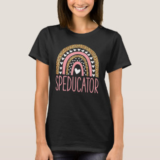 Camiseta SPED profesor orador de corazón patinador arco iri