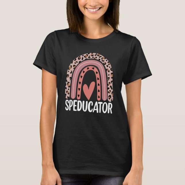 Camiseta SPED Profesor Speductor de corazón Rainbow (Anverso)