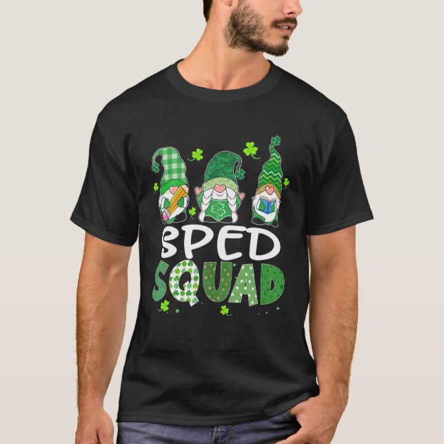 Camiseta SPED Squad Gnomies St Patricks Day Teachys Boys Gi (Anverso)