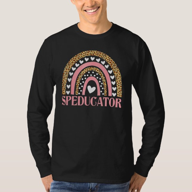 Camiseta SPED teacher speducator heart speducator rainbow 1 (Anverso)