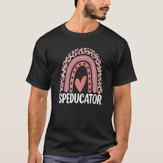 Camiseta SPED Teacher Speducator Heart Speducator Rainbow L (Anverso)