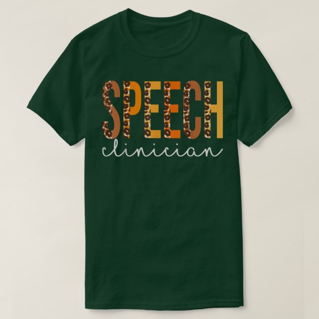 Camiseta Speech Clinician leopard Squad Cute Fall Otoño (Diseño del anverso)