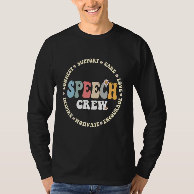 Camiseta Speech Language Pathologist Therapy Groovy Speech  (Anverso)