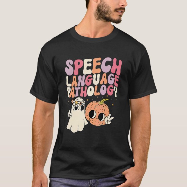 Camiseta Speech Language Pathology Retro Halloween Speech T (Anverso)