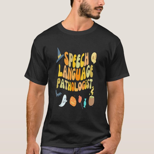 Camiseta Speech Language Pathology Retro Halloween Speech T (Anverso)