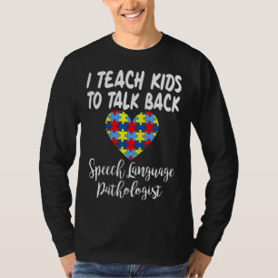 Camiseta Speech Pathology Therapy Talk Autism Awareness Mon