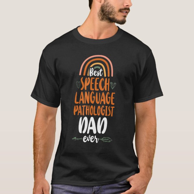 Camiseta Speech Therapist Therapy Assistant SLP Dad Rainbow (Anverso)