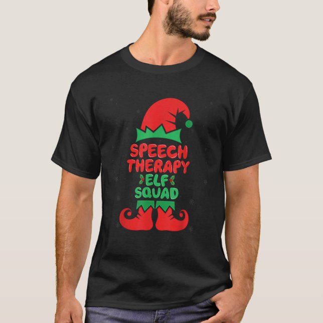 Camiseta Speech Therapy Elf Squad SLP Speech Therapist Chri (Anverso)