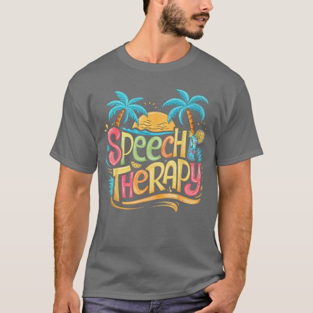 Camiseta Speech Therapy SLP Beach Vacation Spring Summer Th (Anverso)