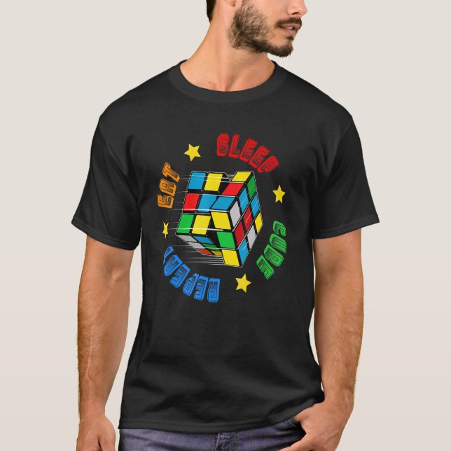 Camiseta Speed Cuber Puzzle Cubing Cube's Magic Boys Girls  (Anverso)