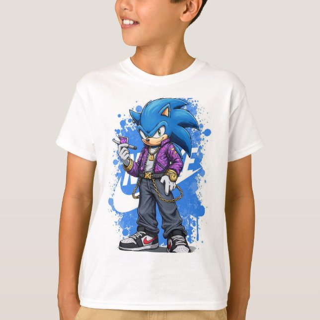 Camiseta Speed Drip – Urban Sonic Style Kids' T-ShirT-Shirt (Anverso)