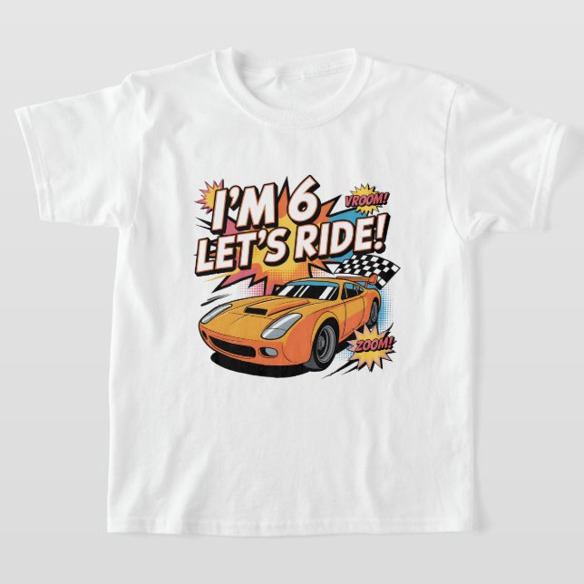 Camiseta Speed Racer 6th Birthday Gift for Kids Who Lovecar (Distribución)