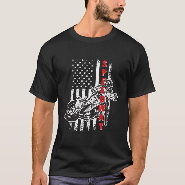 Camiseta Speedway Bike S. Bandera Americana (Anverso)